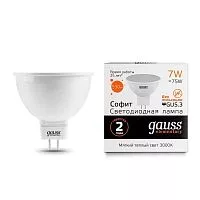 Лампа светодиодная Elementary MR16 7Вт 3000К тепл. бел. GU5.3 530лм 220-240В Gauss 13517