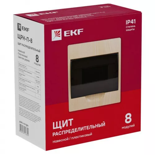 Щит ЩРН-П-8 IP41 светлое дерево PROxima EKF pb40-n-8-light фото 4