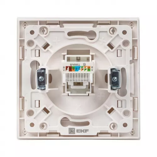 Механизм розетки RJ-45 1-м Стокгольм бел. PROxima EKF EYK01-035-10 фото 2