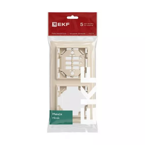 Рамка 2-м Минск горизонтальная беж. EKF ERM-G-302-20 фото 5