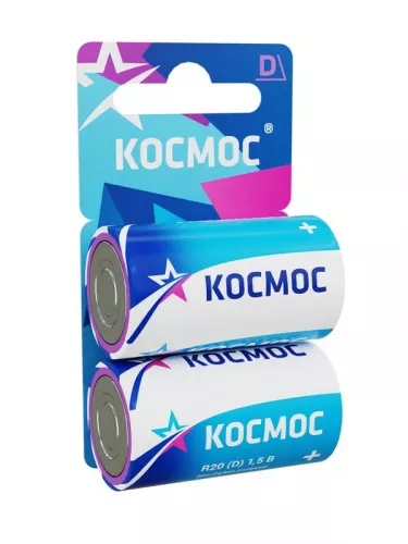 Элемент питания солевой R20 (блист.2шт) Космос KOCR202BL Элемент питания солевой R20 (блист.2шт) Космос KOCR202BL