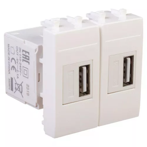 Устройство зарядное USB 2мод. 2.1А Avanti "Белое облако" DKC 4400542 фото 2