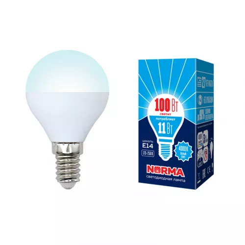 Лампа светодиодная E14 11W 4000K матовая LED-G45-11W/NW/E14/FR/NR UL-00003831 Лампа светодиодная E14 11W 4000K матовая LED-G45-11W/NW/E14/FR/NR UL-00003831