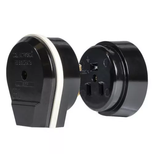 Разъем 1-м ОП РШ-ВШ 32А IP20 250В 2P+PE карболит. черн. PROxima EKF AS-250-O-03 фото 5