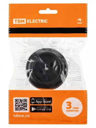 Розетка 2П 10А 250В черная «Виви» TDM фото 6