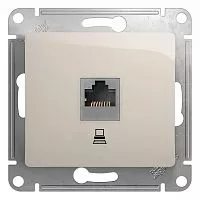 Механизм розетки комп. 1-м Glossa RJ45 кат.5е молочн. SchE GSL000981K