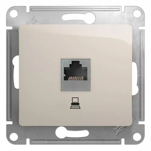 Механизм розетки комп. 1-м Glossa RJ45 кат.5е молочн. SchE GSL000981K Механизм розетки комп. 1-м Glossa RJ45 кат.5е молочн. SchE GSL000981K