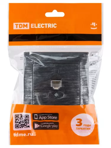 Розетка компьютерная RJ45 старинное серебро "Лама" TDM фото 5