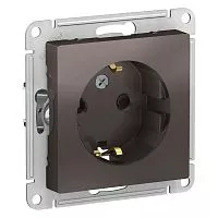 Механизм розетки 1-м СП AtlasDesign 16А с заземл. защ. шторки мокко SchE ATN000645