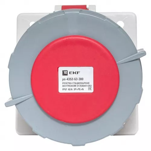 Розетка стационарная внутренняя угловая 4352 3Р+РЕ+N 63А 380В IP67 PROxima EKF ps-4352-63-380 фото 3 Розетка стационарная внутренняя угловая 4352 3Р+РЕ+N 63А 380В IP67 PROxima EKF ps-4352-63-380 фото 3