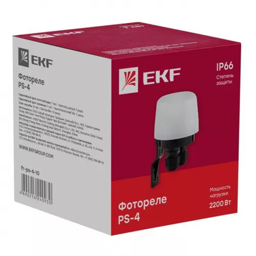 Фотореле PS-4 10А 2200Вт IP66 PROxima EKF fr-ps-4-10 фото 2