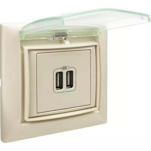 Розетка USB 2-м СП Valena сл. кость Leg 774170 фото 6