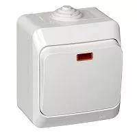 Выключатель 1-кл. ОП Этюд 10А IP44 10AX с подсветкой бел. SchE BA10-045B