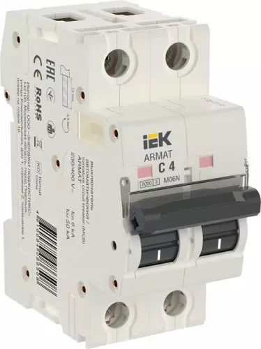 Выключатель автоматический 2п C 4А M06N ARMAT IEK AR-M06N-2-C004