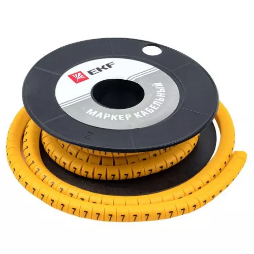 Маркер каб. 4.0кв.мм "7" (ЕС-2) (уп.500шт) EKF plc-KM-4-7 фото 4