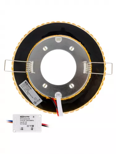 Светильник встраиваемый СВ 03-17 GХ53 230В LED подсветка 5 Вт золото/хром TDM фото 6