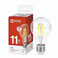 Лампа светодиодная LED-A60-deco 11Вт 230В E27 4000К 990лм прозр. IN HOME 4690612026145
