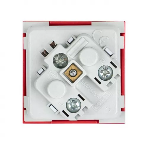 Розетка 45х45 PRO 45град. с заземл. красн. EKF E6MR16-028-70-45 фото 4
