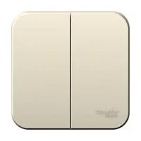 Выключатель 2-кл. ОП Blanca 10А IP20 (сх. 5) 250В с изолир. пластиной молочн. SchE BLNVA105012