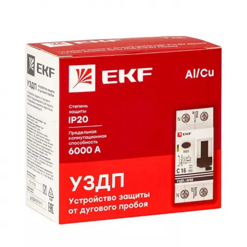 Устройство защиты от дугового пробоя 1P+N C 20А 6кА УЗДП PROxima EKF afdd-2-20C-pro фото 3