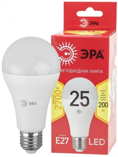 Лампа светодиодная RED LINE LED A65-25W-827-E27 R A65 25Вт груша E27 тепл. бел. ЭРА Б0048009