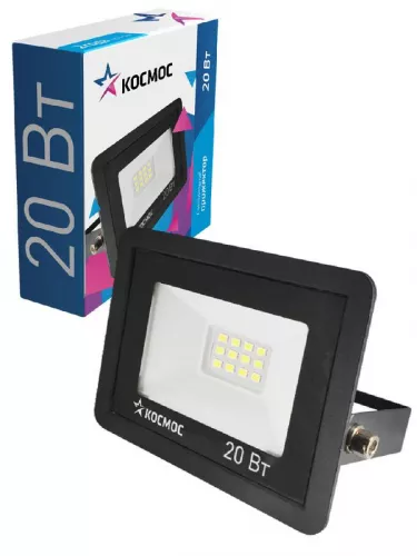 Прожектор 20Вт 1600лм 6500К IP65 Космос K_PR5_LED_20 Прожектор 20Вт 1600лм 6500К IP65 Космос K_PR5_LED_20
