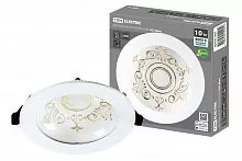 Светильник встраиваемый LED Деко 03, 10 Вт, 4000K, кругл, D170 мм, зол./бел., IP44, TDM