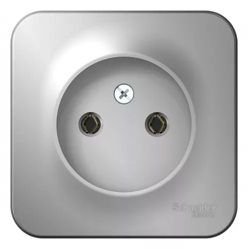 Розетка 1-м ОП Blanca 16А IP20 250В без заземл. без защ. шторок алюм. SchE BLNRA000103
