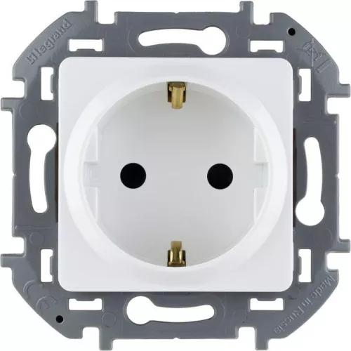 Механизм розетки 1-м СП Inspiria 16А IP20 250В 2P+E защ. шторки немецк. стандарт бел. Leg 673730 Механизм розетки 1-м СП Inspiria 16А IP20 250В 2P+E защ. шторки немецк. стандарт бел. Leg 673730