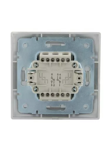 Выключатель проходной 2-кл. СП Мира 10А IP20 со вставкой сер. метал. LEZARD 701-1010-106 фото 4 Выключатель проходной 2-кл. СП Мира 10А IP20 со вставкой сер. метал. LEZARD 701-1010-106 фото 4