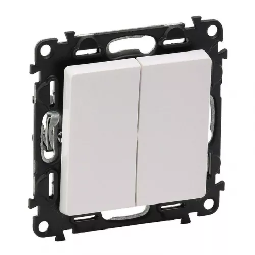 Механизм переключателя 2-кл. СП Valena Life 10А IP20 250В с лиц. панелью безвинт. зажимы бел. Leg 752408 фото 2