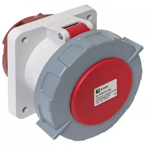 Розетка стационарная внутренняя 3342 3Р+РЕ 63А 380В IP67 PROxima EKF ps-3342-63-380 фото 7