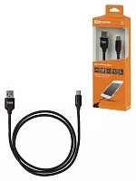 Дата-кабель, ДК 8, USB - USB Type-C, 1 м, тканевая оплетка, черный, TDM