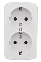 Розетка 2-м ОП Минск 16А IP20 с заземл. бел. Basic EKF EGR16-128-10