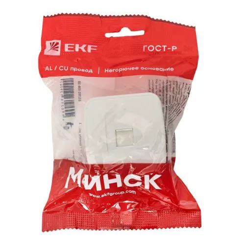 Розетка телефонная 1-м ОП Минск Phone бел. Basic EKF EGT01-034-10 фото 2