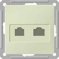 Розетка информационная + телеф. 2-м СП W59 CAT.5E без рамки сл. кость SchE RSI-251TK5E-2-86
