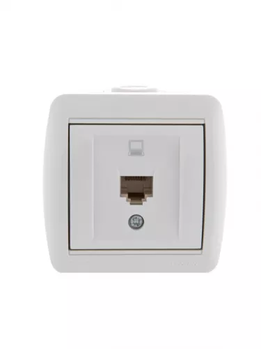 Розетка компьютерная 1-м ОП Ната RJ45 бел. LEZARD 710-0200-139 Розетка компьютерная 1-м ОП Ната RJ45 бел. LEZARD 710-0200-139