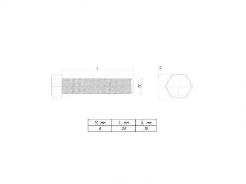 Болт шестигранный М6х20 EKF b6grm6x20 фото 2 Болт шестигранный М6х20 EKF b6grm6x20 фото 2