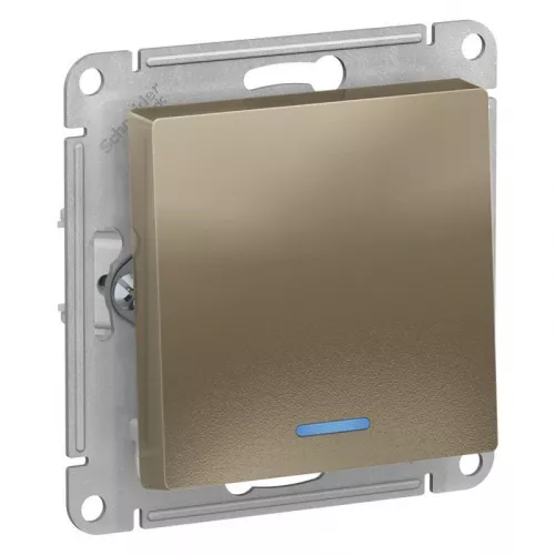 Механизм выключателя 1-кл. СП AtlasDesign 10А IP20 (сх. 1а) 10AX с подсветкой шампань SchE ATN000513