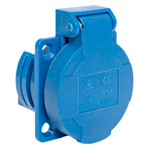 Розетка панельная 112 скрытая 2P+PЕ 16А 220В IP44 с защ. крышкой  EKF ps-112-16-220 фото 2