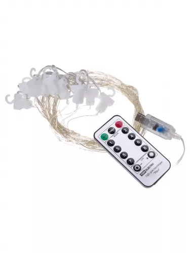 Гирлянда светодиодная "Роса - занавес" 2х2 м, 200LED, многоцветн., ПДУ, USB, IP20, TDM фото 2