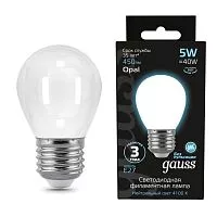 Лампа светодиодная Black Filament Шар E27 5Вт 4100К OPAL Gauss 105202205