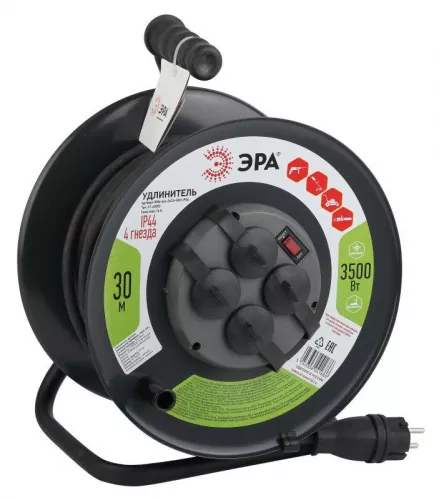 Удлинитель силовой RMx-4es-3x2.5-30m-IP44(KG) на метал. катушке с/з 4гнезда 30м КГ 3х2.5 Эра Б0043058 Удлинитель силовой RMx-4es-3x2.5-30m-IP44(KG) на метал. катушке с/з 4гнезда 30м КГ 3х2.5 Эра Б0043058