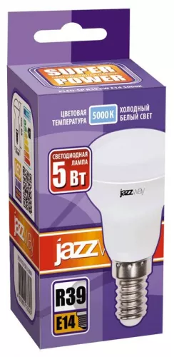 Лампа светодиодная PLED-SP R39 5Вт 5000К холод. бел. E14 400лм 230В JazzWay 1033598 фото 2