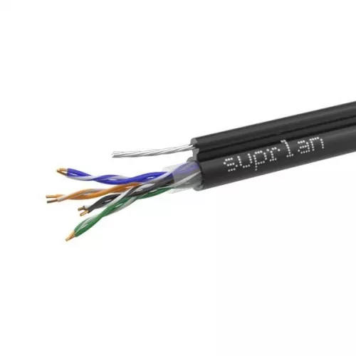 Кабель UTP 4х2х24AWG кат.5е медь с тросом Standart 305м (м) SUPRLAN 01-0322 Кабель UTP 4х2х24AWG кат.5е медь с тросом Standart 305м (м) SUPRLAN 01-0322