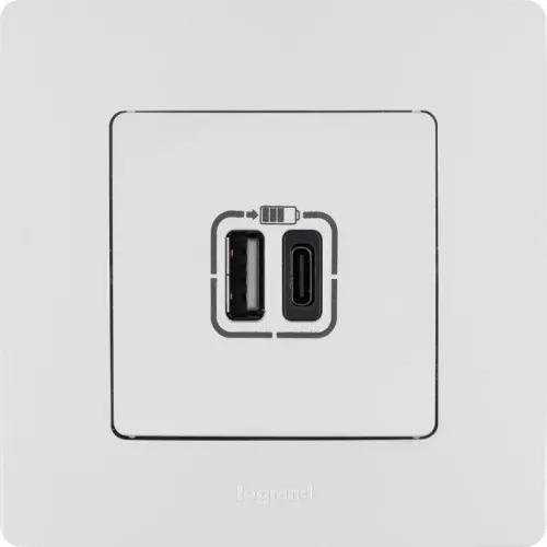 Устройство зарядное Etika с двумя USB-разъемами тип A-тип C 240В/5В 3000мА бел. Leg 672236 фото 4