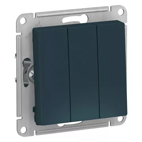 Механизм выключателя 3-кл. СП AtlasDesign 10А IP20 (сх. 1+1+1) 10AX изумруд SchE ATN000831