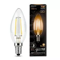 Лампа светодиодная Black Filament Свеча E14 7Вт 2700К Gauss 103801107