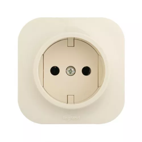 Розетка 1-м ОП Quteo 16А IP20 без заземл. сл. кость Leg 782240 фото 2