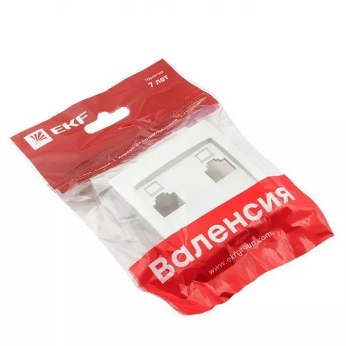 Панель лицевая Валенсия для 2-м розетки RJ45 жемчуж. PROxima EKF ESK02-L-035-50 фото 2 Панель лицевая Валенсия для 2-м розетки RJ45 жемчуж. PROxima EKF ESK02-L-035-50 фото 2